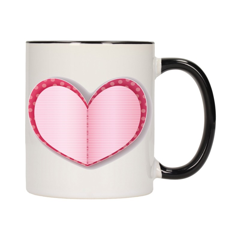 KUBEK KUBKI CZARNY ŚRODEK UCHO DLA NIEJ NIEGO WALENTYNKI PREZENT W1