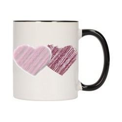 KUBEK KUBKI CZARNY ŚRODEK UCHO DLA NIEJ NIEGO WALENTYNKI PREZENT W14