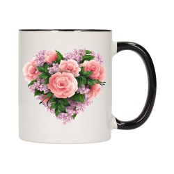 KUBEK KUBKI CZARNY ŚRODEK UCHO DLA NIEJ NIEGO WALENTYNKI PREZENT W9