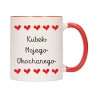 KUBEK KUBKI CZERWONY ŚRODEK UCHO DLA NIEJ NIEGO WALENTYNKI PREZENT W362