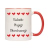 KUBEK KUBKI CZERWONY ŚRODEK UCHO DLA NIEJ NIEGO WALENTYNKI PREZENT W363