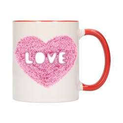 KUBEK KUBKI CZERWONY ŚRODEK UCHO DLA NIEJ NIEGO WALENTYNKI PREZENT W3