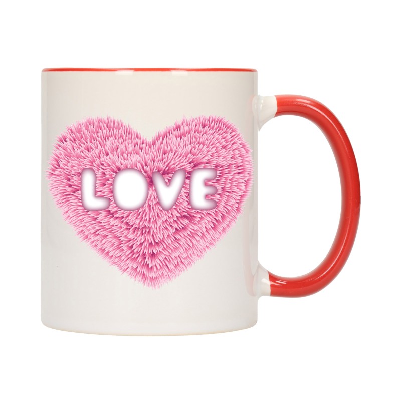 KUBEK KUBKI CZERWONY ŚRODEK UCHO DLA NIEJ NIEGO WALENTYNKI PREZENT W3