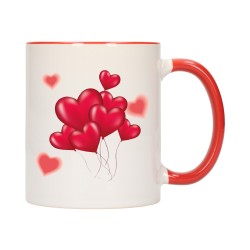 KUBEK KUBKI CZERWONY ŚRODEK UCHO DLA NIEJ NIEGO WALENTYNKI PREZENT W7