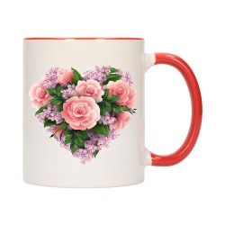 KUBEK KUBKI CZERWONY ŚRODEK UCHO DLA NIEJ NIEGO WALENTYNKI PREZENT W9