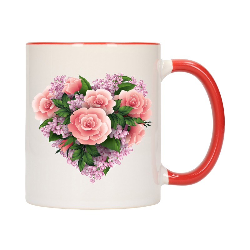 KUBEK KUBKI CZERWONY ŚRODEK UCHO DLA NIEJ NIEGO WALENTYNKI PREZENT W9