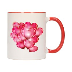 KUBEK KUBKI CZERWONY ŚRODEK UCHO DLA NIEJ NIEGO WALENTYNKI PREZENT W5