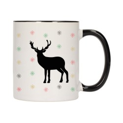 KUBEK KUBKI CZARNY ŚRODEK UCHO NA MIKOŁAJA MIKOŁAJ PREZENT W595