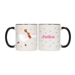 KUBEK KUBKI CZARNY ŚRODEK UCHO NA MIKOŁAJA MIKOŁAJ Z IMIENIEM IMIĘ W626