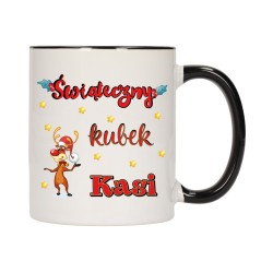 KUBEK KUBKI CZARNY ŚRODEK UCHO NA MIKOŁAJA MIKOŁAJ PREZENT w669