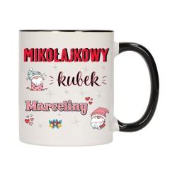 KUBEK KUBKI CZARNY ŚRODEK UCHO NA MIKOŁAJA MIKOŁAJ PREZENT w670