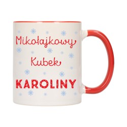 KUBEK KUBKI CZERWONY ŚRODEK UCHO NA MIKOŁAJA MIKOŁAJ PREZENT W301