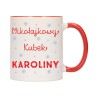 KUBEK KUBKI CZERWONY ŚRODEK UCHO NA MIKOŁAJA MIKOŁAJ PREZENT W301
