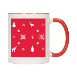 KUBEK KUBKI CZERWONY ŚRODEK UCHO NA MIKOŁAJA MIKOŁAJ PREZENT W300