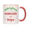KUBEK KUBKI CZERWONY ŚRODEK UCHO NA MIKOŁAJA MIKOŁAJ PREZENT W302