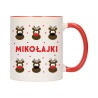 KUBEK KUBKI CZERWONY ŚRODEK UCHO NA MIKOŁAJA MIKOŁAJ PREZENT W310