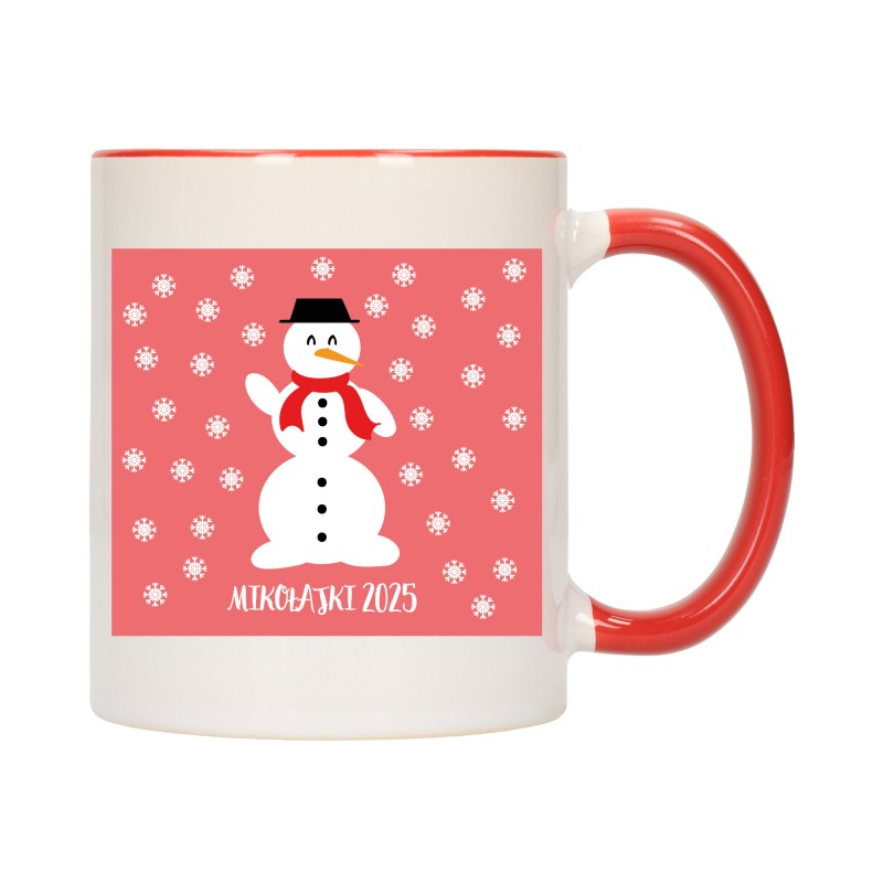 KUBEK KUBKI CZERWONY ŚRODEK UCHO NA MIKOŁAJA MIKOŁAJ PREZENT W306