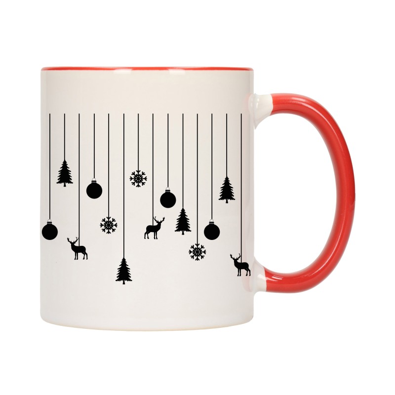 KUBEK KUBKI CZERWONY ŚRODEK UCHO NA MIKOŁAJA MIKOŁAJ PREZENT W305