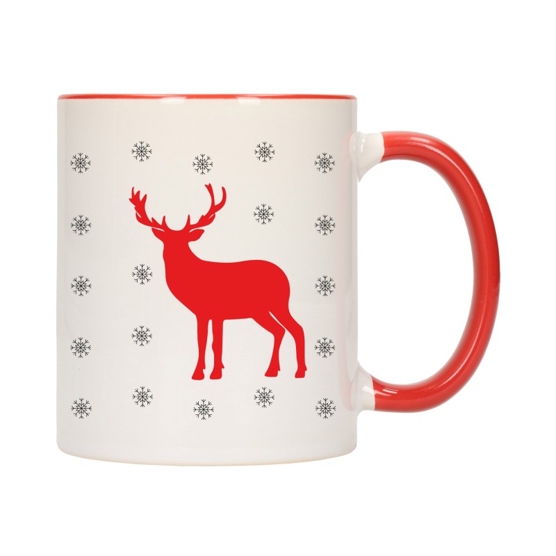 KUBEK KUBKI CZERWONY ŚRODEK UCHO NA MIKOŁAJA MIKOŁAJ PREZENT W596