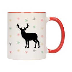 KUBEK KUBKI CZERWONY ŚRODEK UCHO NA MIKOŁAJA MIKOŁAJ PREZENT W595