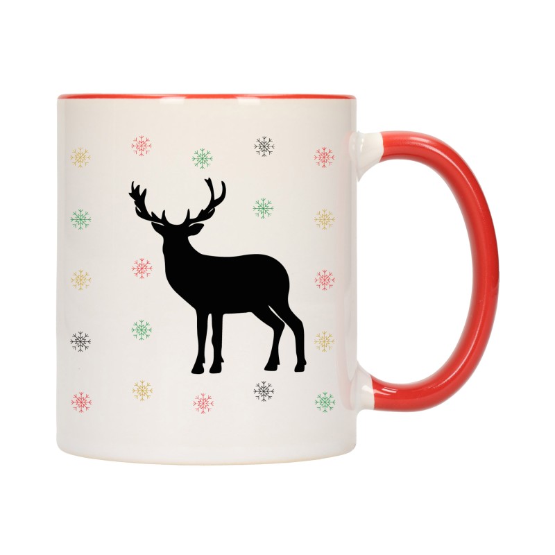 KUBEK KUBKI CZERWONY ŚRODEK UCHO NA MIKOŁAJA MIKOŁAJ PREZENT W595