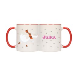 KUBEK KUBKI CZERWONY ŚRODEK UCHO NA MIKOŁAJA MIKOŁAJ Z IMIENIEM IMIĘ W626