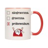 KUBEK KUBKI CZERWONY ŚRODEK UCHO NA MIKOŁAJA MIKOŁAJ PREZENT w672