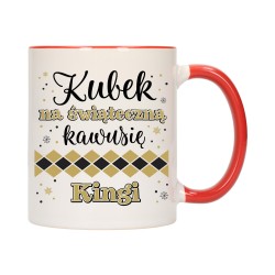 KUBEK KUBKI CZERWONY ŚRODEK UCHO NA MIKOŁAJA MIKOŁAJ PREZENT w668