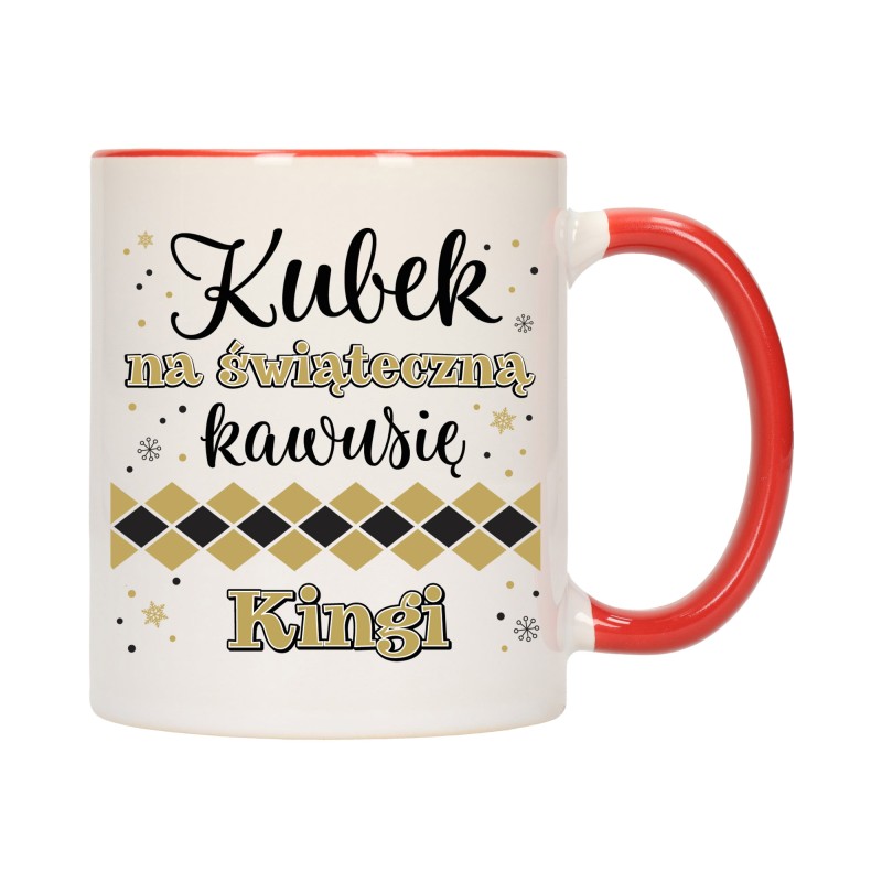 KUBEK KUBKI CZERWONY ŚRODEK UCHO NA MIKOŁAJA MIKOŁAJ PREZENT w668