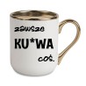 KUBEK ZŁOTY RANT UCHO ŚMIESZNY ZABAWNY NAPIS PUDEŁKO OZDOBNE PREZENT W814