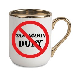 KUBEK ZŁOTY RANT UCHO ŚMIESZNY ZABAWNY NAPIS PUDEŁKO OZDOBNE PREZENT W830