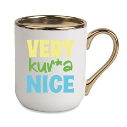 KUBEK ZŁOTY RANT UCHO ŚMIESZNY ZABAWNY NAPIS PUDEŁKO OZDOBNE PREZENT W852