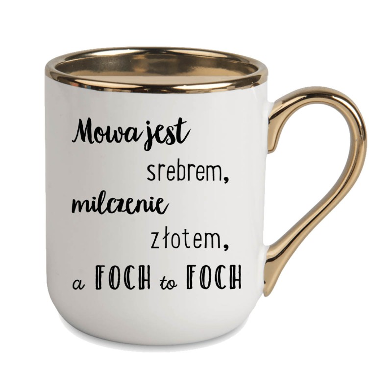 KUBEK KUBKI ZŁOTY RANT UCHO ŚMIESZNY ZABAWNY NAPIS PREZENT W275