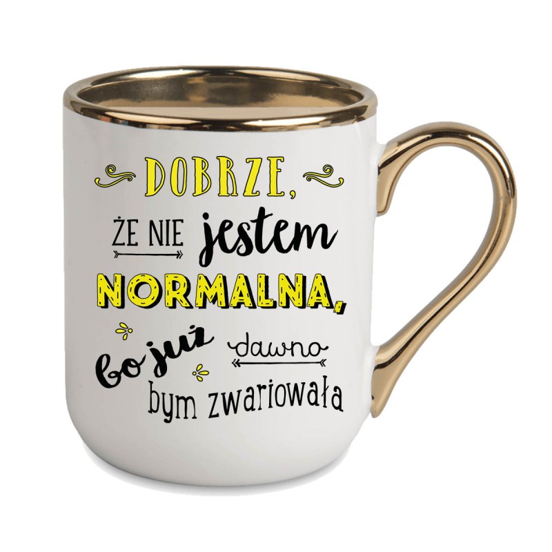 KUBEK KUBKI ZŁOTY RANT UCHO ŚMIESZNY ZABAWNY NAPIS PREZENT W482