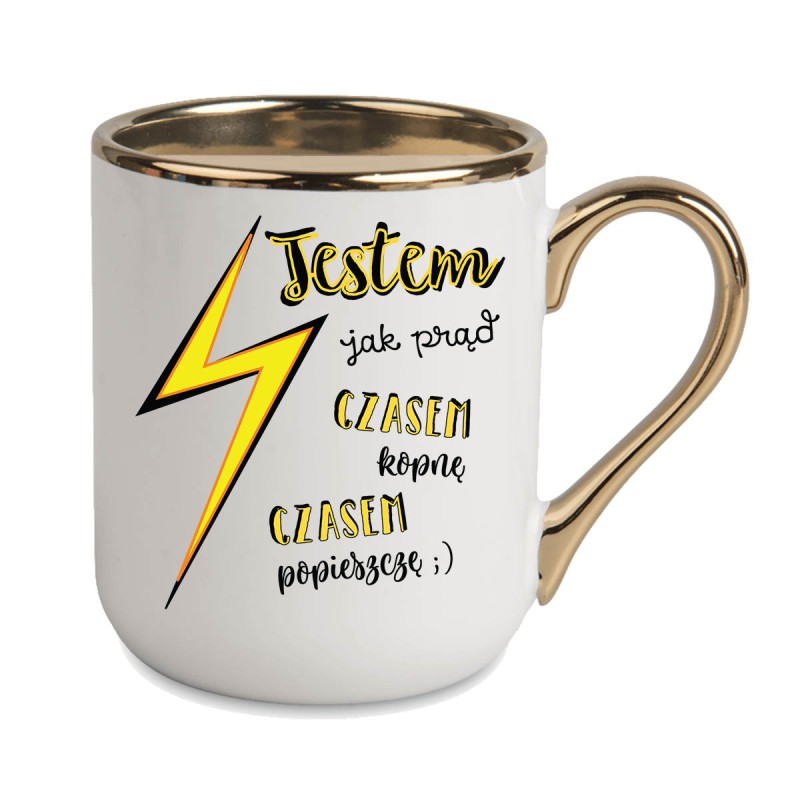 KUBEK KUBKI ZŁOTY RANT UCHO ŚMIESZNY ZABAWNY NAPIS PREZENT W509