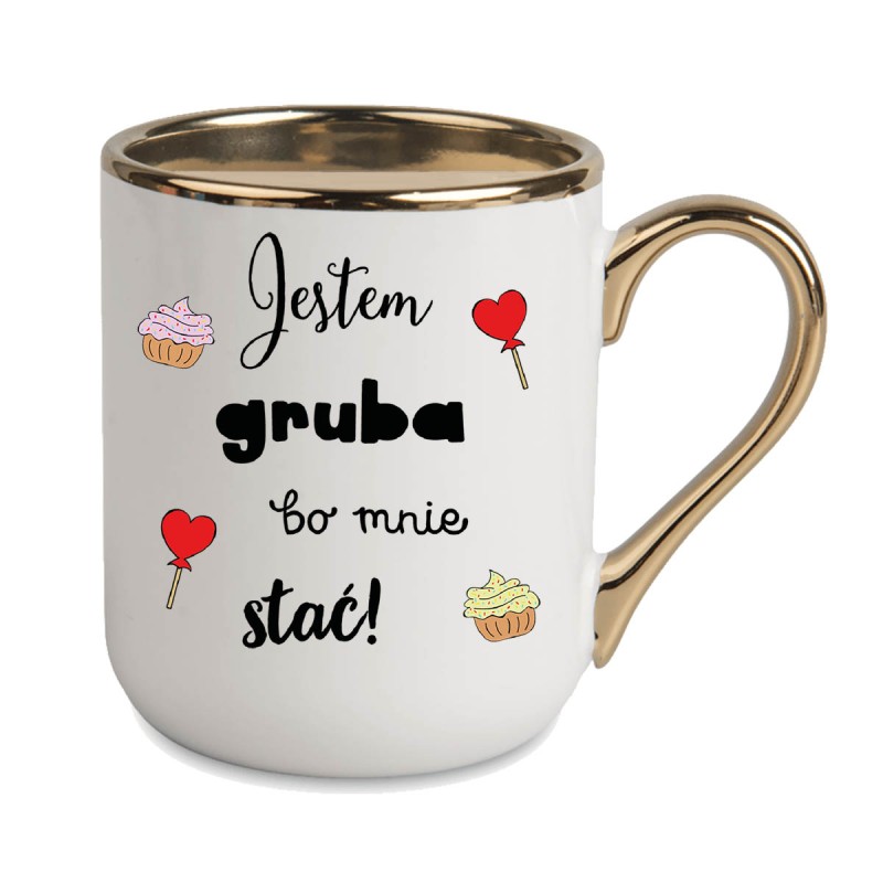 KUBEK ZŁOTY RANT UCHO DLA DZIEWCZYNY KOBIETY KOLEŻANKI SIOSTRY PREZENT W267