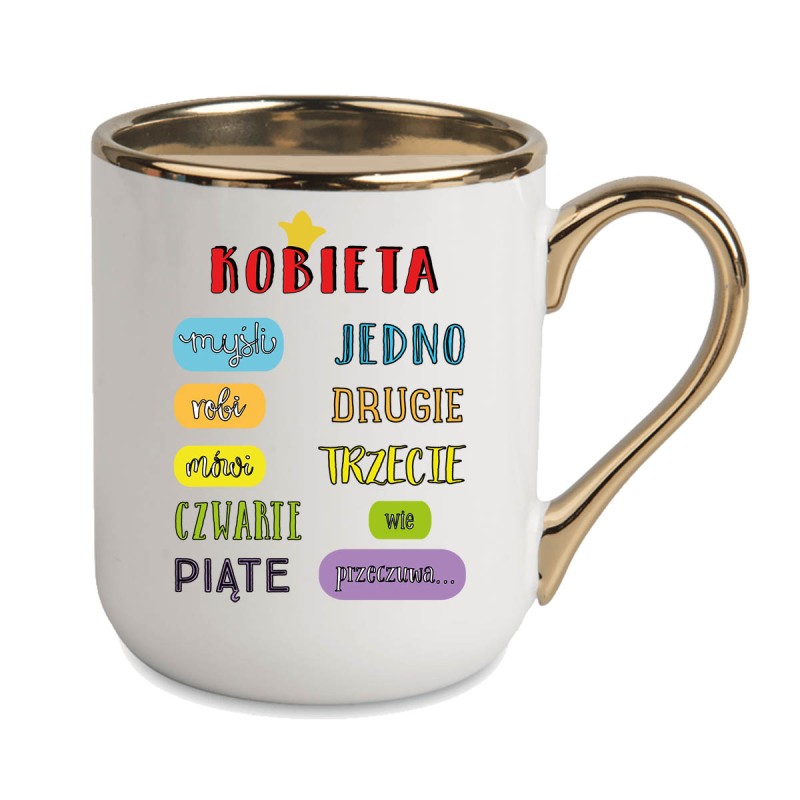 KUBEK ZŁOTY RANT UCHO DLA DZIEWCZYNY KOBIETY KOLEŻANKI SIOSTRY PREZENT W486
