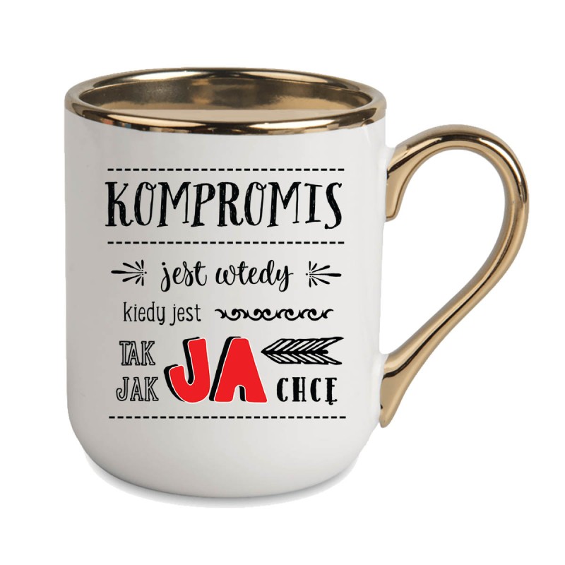 KUBEK ZŁOTY RANT UCHO DLA DZIEWCZYNY KOBIETY KOLEŻANKI SIOSTRY PREZENT W511