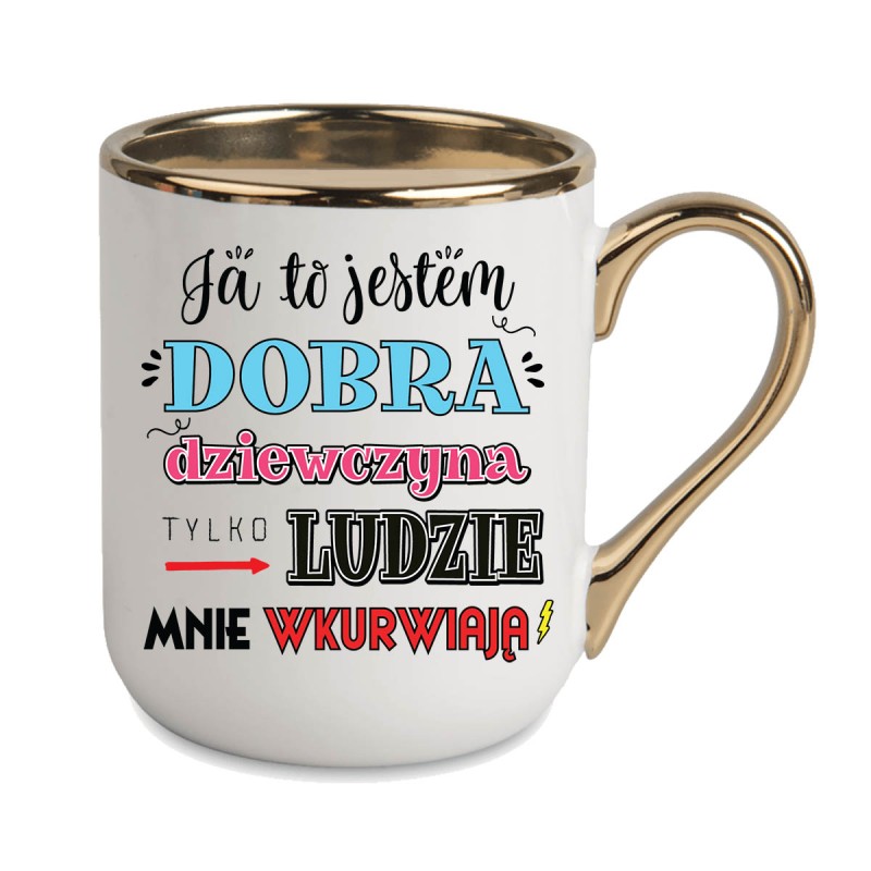 KUBEK ZŁOTY RANT UCHO DLA DZIEWCZYNY KOBIETY KOLEŻANKI SIOSTRY PREZENT W658