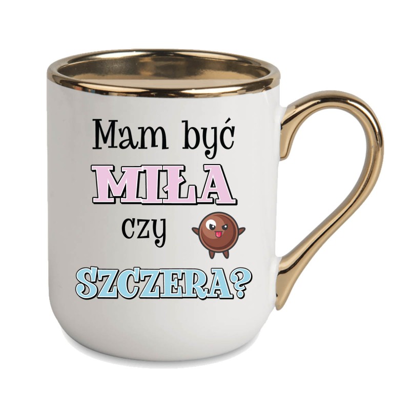 KUBEK ZŁOTY RANT UCHO DLA DZIEWCZYNY KOBIETY KOLEŻANKI SIOSTRY PREZENT W663