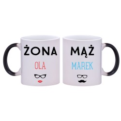 2x KUBEK MAGICZNY DLA PARY MĄŻ ŻONA ŚLUB ŚLUBNY W235236